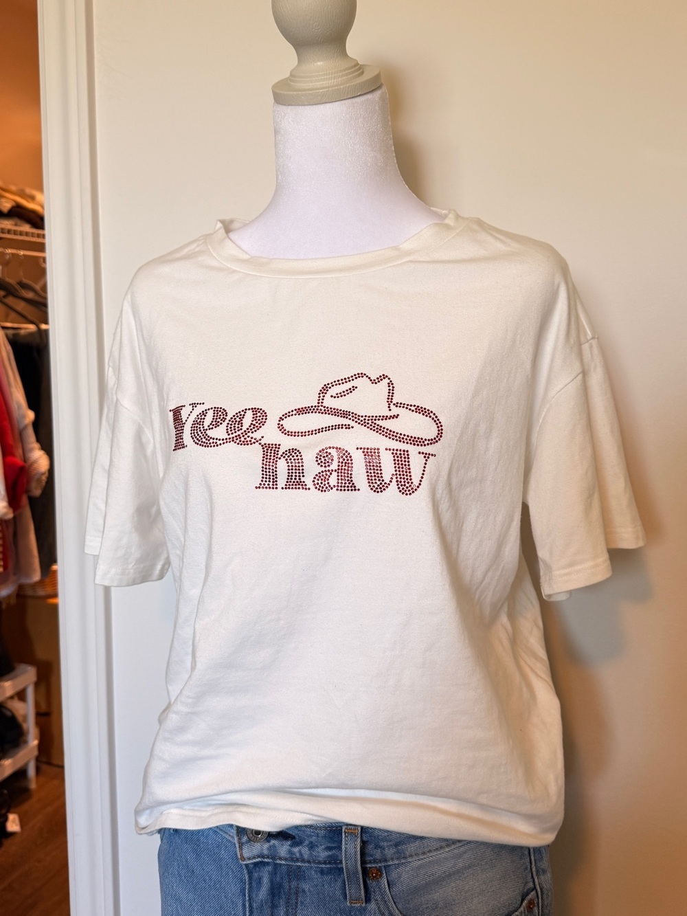 Women White 'Yee Haw' Graphic Tee - Brand Not Visible - Picture 2 of 4